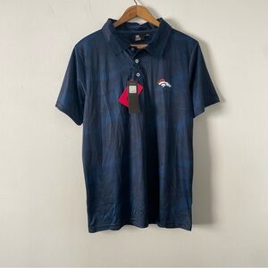 NWT New Denver Broncos NFL Team Apparel Navy Blue Camo Polo Shirt Size Medium